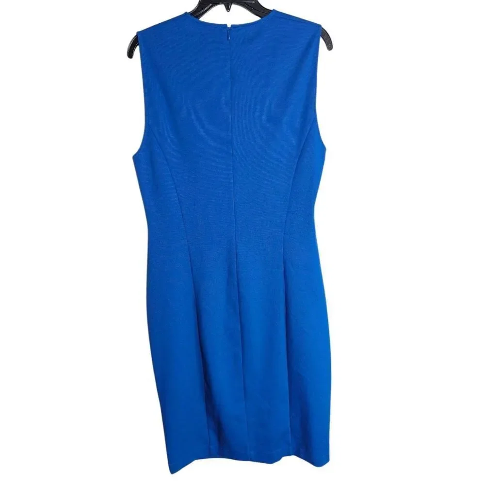 J. Crew 365 Vibrant Cobalt Blue Stretch Ponte Ruched Shift Dress Womens 14